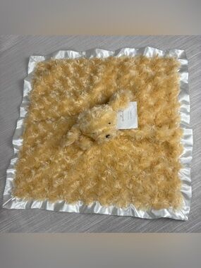 Hallmark Baby Dog Lovey in golden tan with White Satin Trim